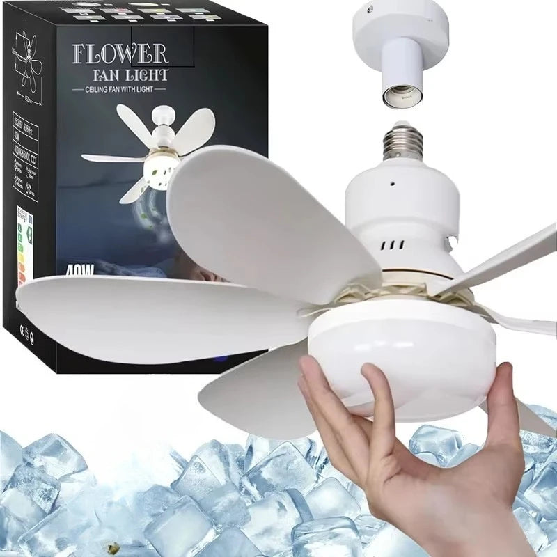 30W LED Ceiling Fan Light E27 Remote Dimmable 3 Speed 85-265V Home