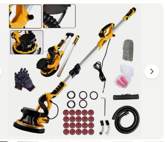 7 Speeds Drywall Sander 850W Electric Wall Sander Vacuum Attachment & LED Light