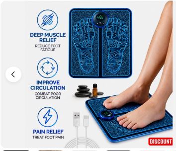 EMS Foot Massager Mat Electric Pad Blood Muscle Relief Pain Circulation USB LED