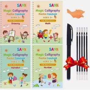 Magic Groove Handwriting Practice Set 4 Reusable Copybooks 10 Refills Pen Kit