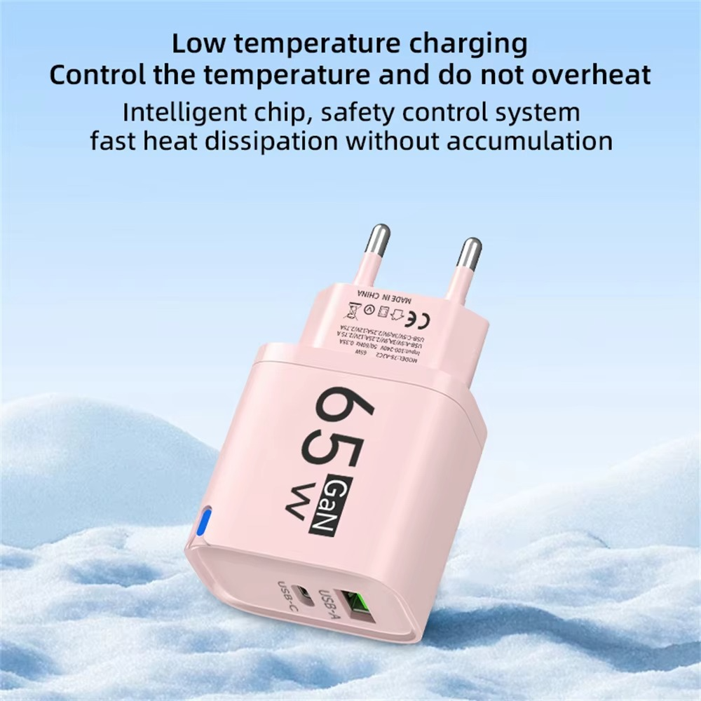 USB 65W GaN Charger PD Quick Charge 3.0 Type C Fast Charging Travel Charger EU/US/UK Adpter For iPhone Samsung Xiaomi For Phone