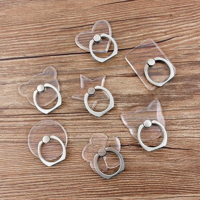 Universal Stent Mobile Phone Holder Stand Finger Ring Magnetic For Cute Cell Smart Phone Transparent Holder for iPhone Samsung