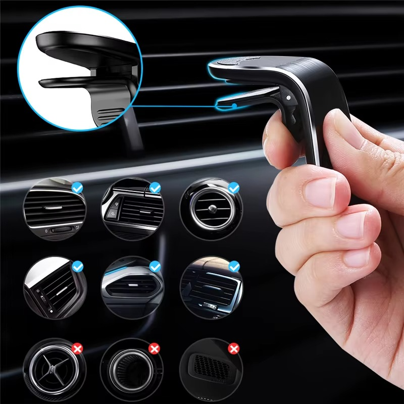 Magnetic Car Phone Holder Air Vent Clip Mount 360 Rotation Mobile Bracket GPS Cell Phone Stand in Car For IPhone Samsung Huawei