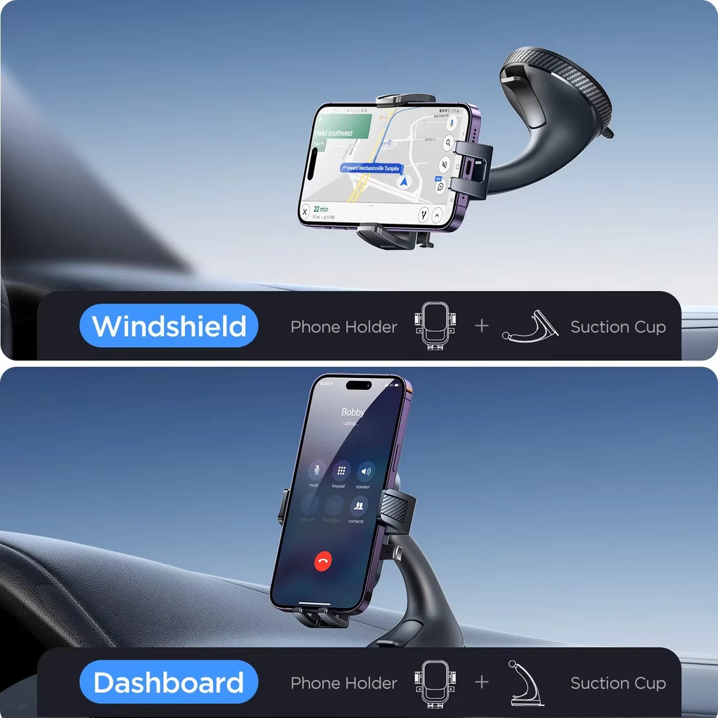 Joyroom Car Phone Holder Mount Car Strong Suction Hands-Free Universal Cell Phone Stand For Dashboard/Windshield 360° Rotation