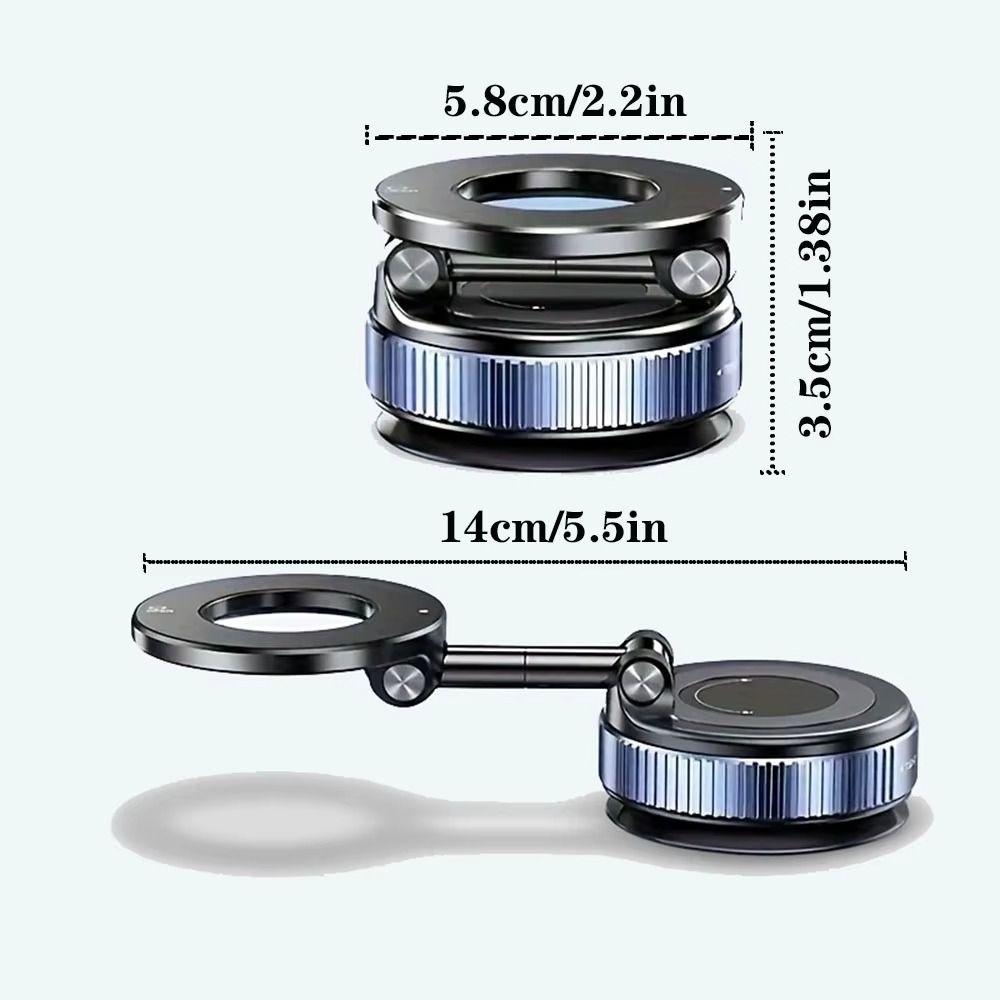Magnetic Suction Cup Phone Mount for Magsafe 360° Adjustable Magnetic Car Phone Holder Pocket Size Foldable Car Mount