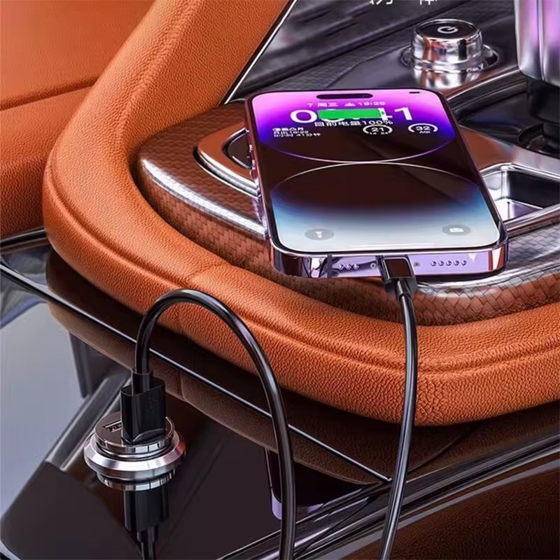 Mini Dual USB Car Phone Charger 200W Fast Charge Adapter Accessories 2 USB Mobile Phone Socket Adapter Universal Car Charger