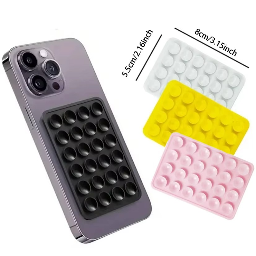 Silicone Suction Phone Holder Mat Multifunctional Suction Cup Wall Stand Square Anti-Slip Single-Sided Case Mount Back Sticker