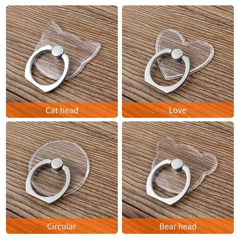 Universal Stent Mobile Phone Holder Stand Finger Ring Magnetic For Cute Cell Smart Phone Transparent Holder for iPhone Samsung