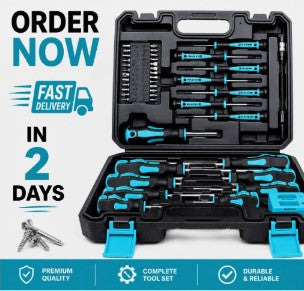 43pcs Magnetic Screwdrivers Set with Case – Heavy Duty Chrome Vanadium Steel