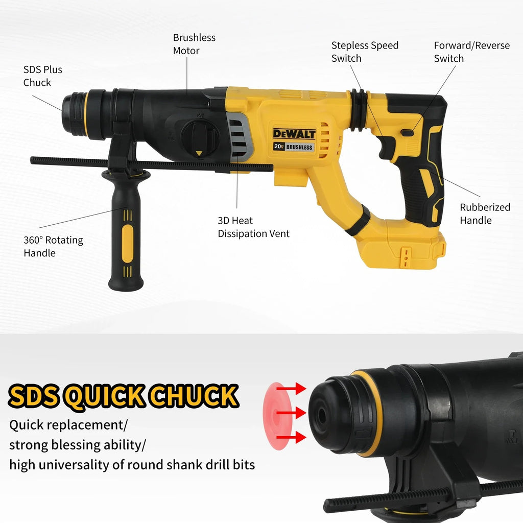 DEWALT DCH263 20V Brushless Cordless Hammer SDS PLUS D-Handle