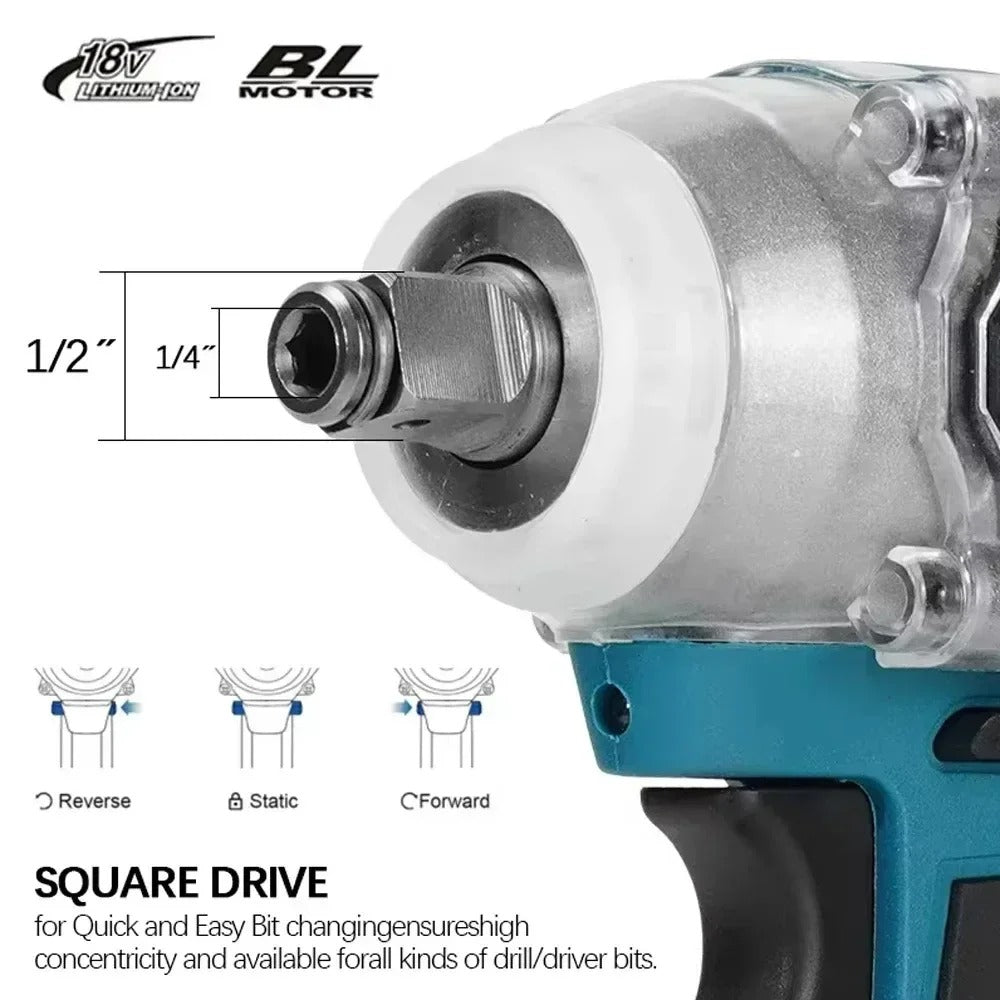 Makita DTW285 Brushless Electric Screwdriver 280N.m 1/2" Socket Rechargeable Drill Driver Compatible with Makita 18V Battery