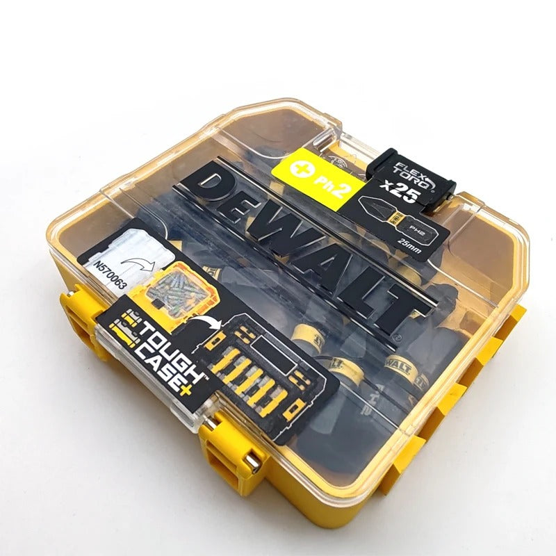 DEWALT DT70555T FLEXTORQ PH2 25mm Impact Screwdriver Drive 25Pcs Set Bits With Mini Storage Box Fasteners Power Tool Accessories