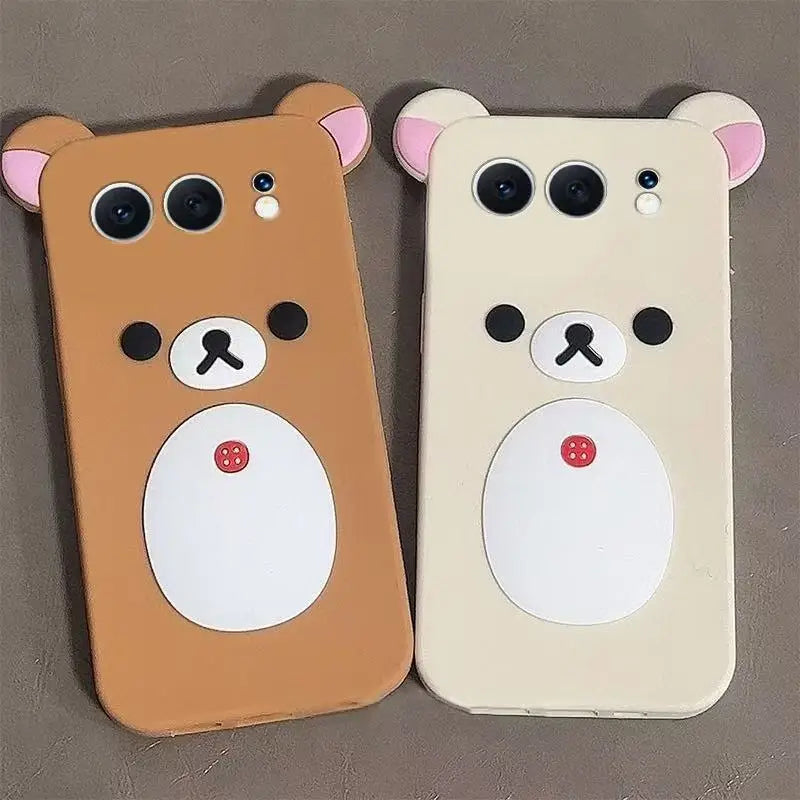 2026 Newest Cute 3D Cartoon Rilakkuma Bear Soft Silicone Phone Case Cover For Samsung Galaxy S25 S24 Ultra Plus S25Ultra