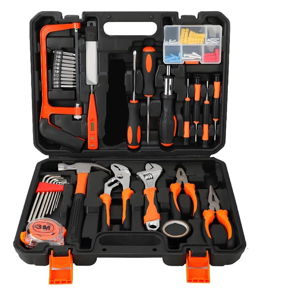 105Pcs General Household Hand Tool Kit with Toolbox Storage Case for Home Repair