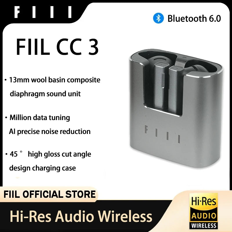 FIIL CC3 Half In Ear Noise Reduction Bluetooth 6.0 Earphones 2026 AI Active Noise Reduction Bluetooth Earphones