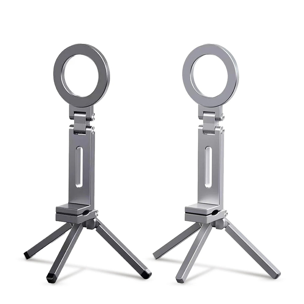 Foldable Magnetic Phone Tripod Holder 360 Rotating Portable Stand For iPhone Samsung Travel Video Shooting Desk Plane Train