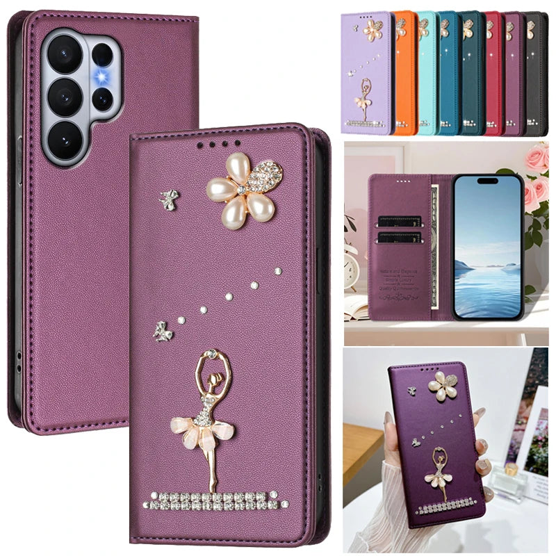 ME06 Magnetic Leather Phone Case For Samsung Galaxy S26 S25 S24 S23 S22 Ultra Plus FE Edge 5G Wallet Anti-theft Flip Cover 2026