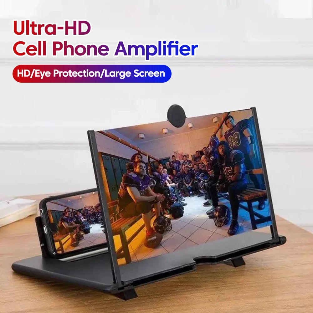12/10Inch Cell Phone Screen Amplifier Mobile Phone Holder Mobile Phone HD Portable Phone Screen Video Magnifier Stand Bracket