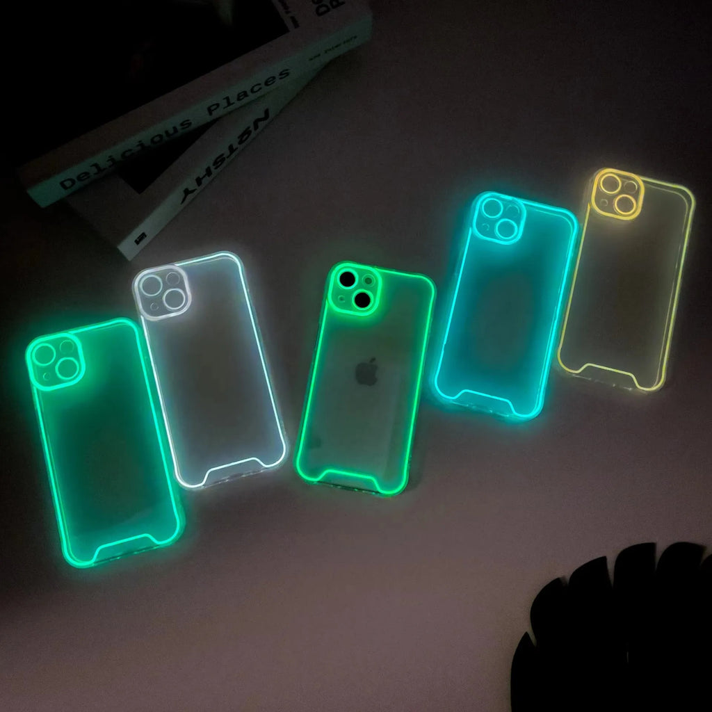 2026 New Luminous Clear Soft TPU Phone Case for iPhone 17 16 15 14 Pro Max 16 15 14 Plus 13 12 XR 11 Anti-Knock Protective Cover