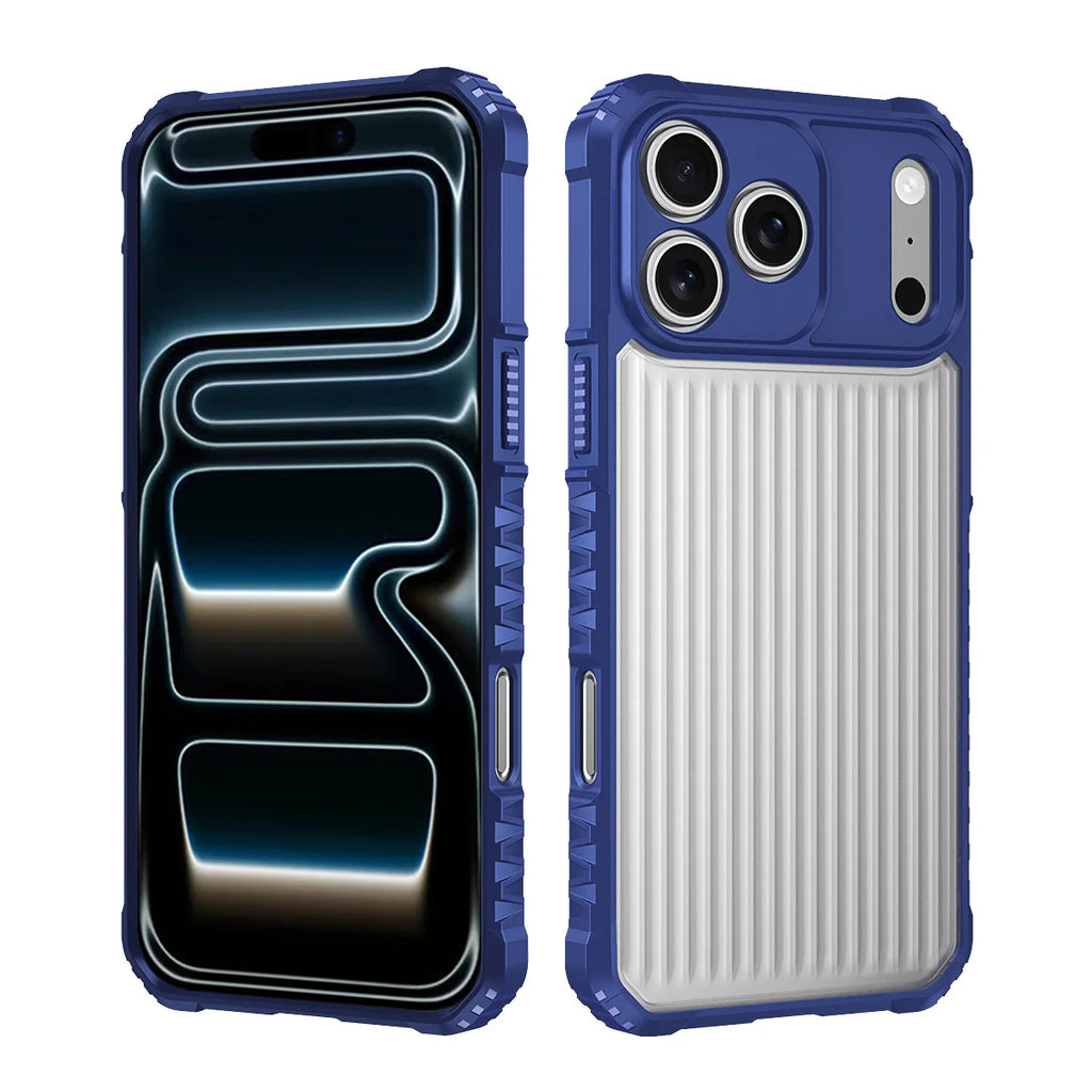 Luxury 2026 Airbag Striped For iPhone 17 16 15 14 Plus 13 12 11 Pro Max Soft Edged Black Men's Shock Resistant Protective Case