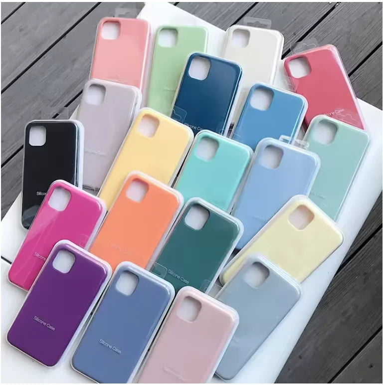Original Silicone Cases For iPhone 17 16 15 12 14 13 Pro Max 15 16 Plus logo Case For Apple iPhone 11 14 15 16 17 Pro Cover