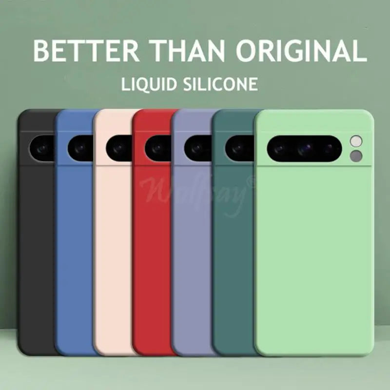 For Google Pixel 8 Pro Case Pixel 10 Pro Cover Liquid Silicone Rubber Protector TPU Case Pixel 9 Pro XL 8 Pro 8A 7A 7 6A 6 Pro