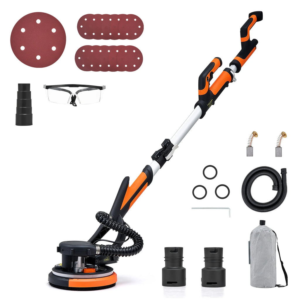 7 Speeds Drywall Sander 850W Electric Wall Sander Vacuum Attachment & LED Light