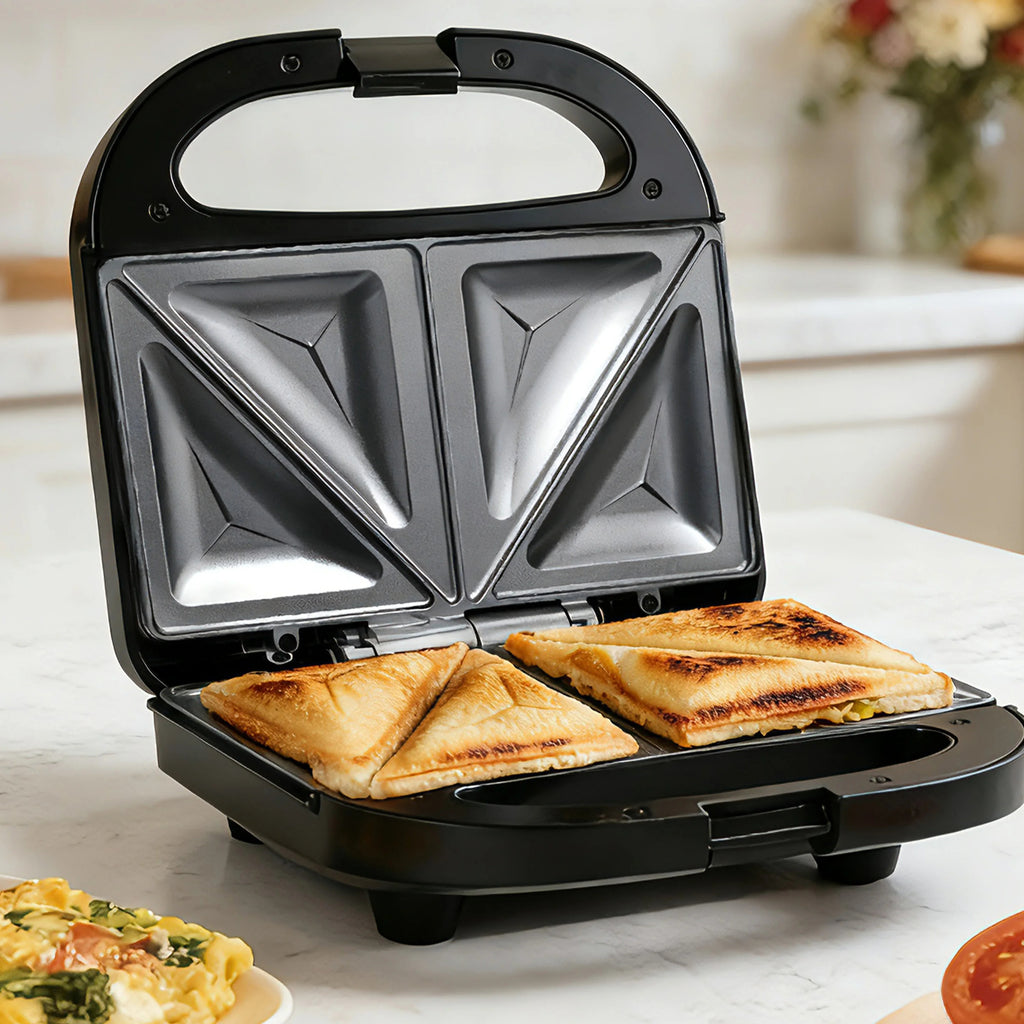 SUPERLEX Stainless Steel Sandwich Maker With Non-stick Plates Cool Touch Handle 750W Powerful Toaster Maker Suitable For House