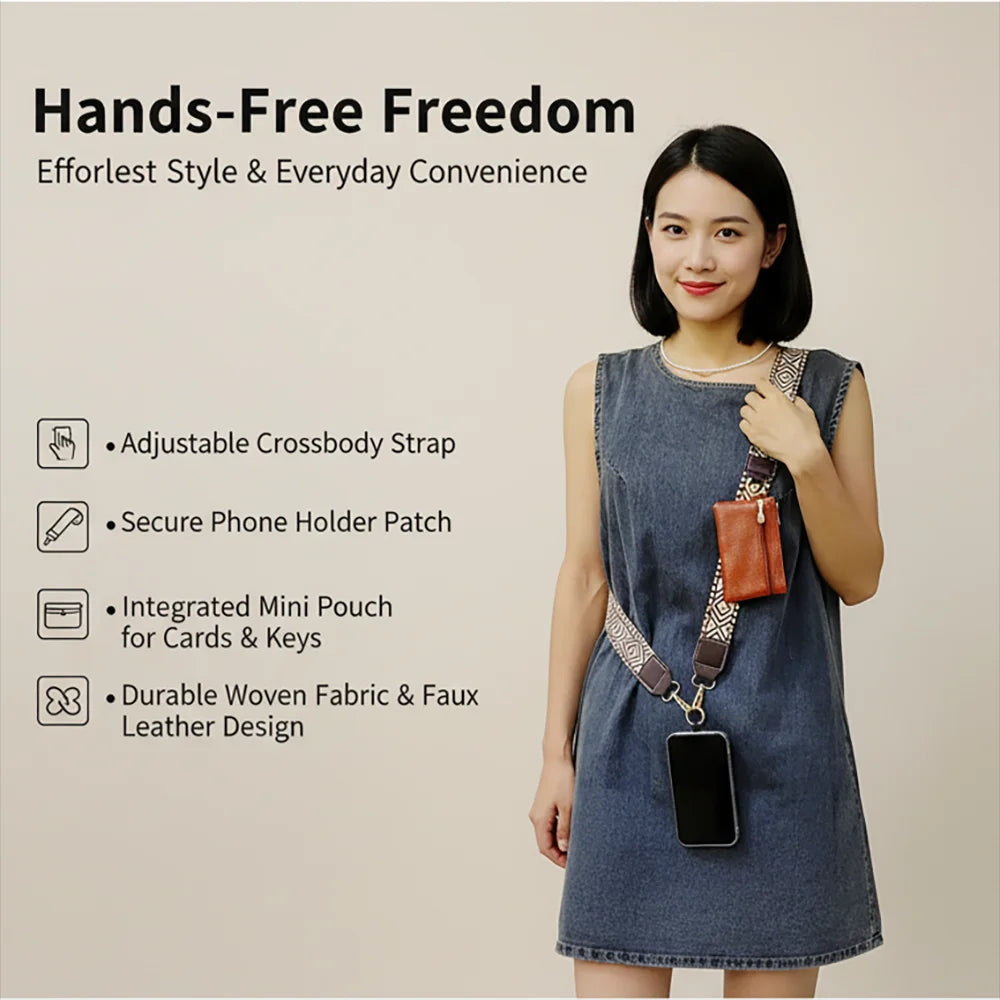 Bohemian Style Crossbody Mobile Phone Lanyards with Coin Purse Adjustable Disassembly Neck Strap for All Phone Case Accessories