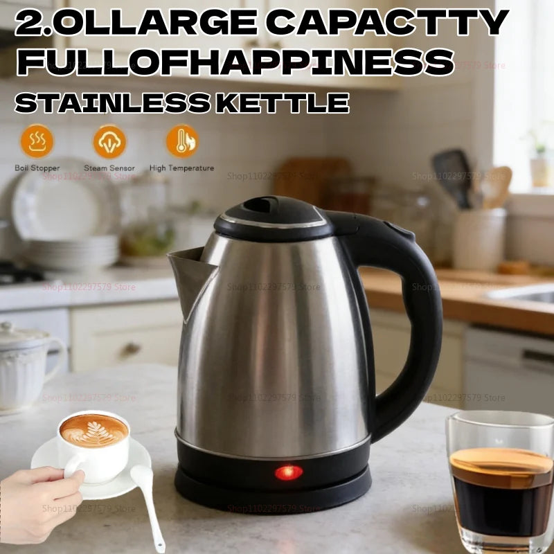 2L Household Electric Kettle Electric Heater Food Grade Stainless Steel Safe And Fast Heating Portable Water Boiler Fast kettle