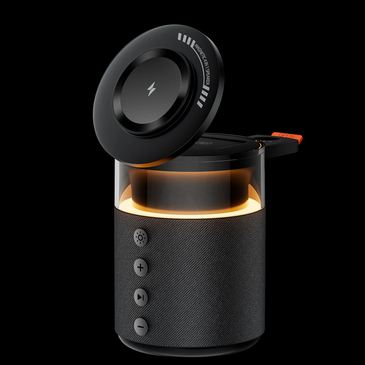 5-in-1 Magnetic Wireless Charging Station with Wireless Speaker Night Light Fast Charger for iPhone iWatch AirPods With Speaker