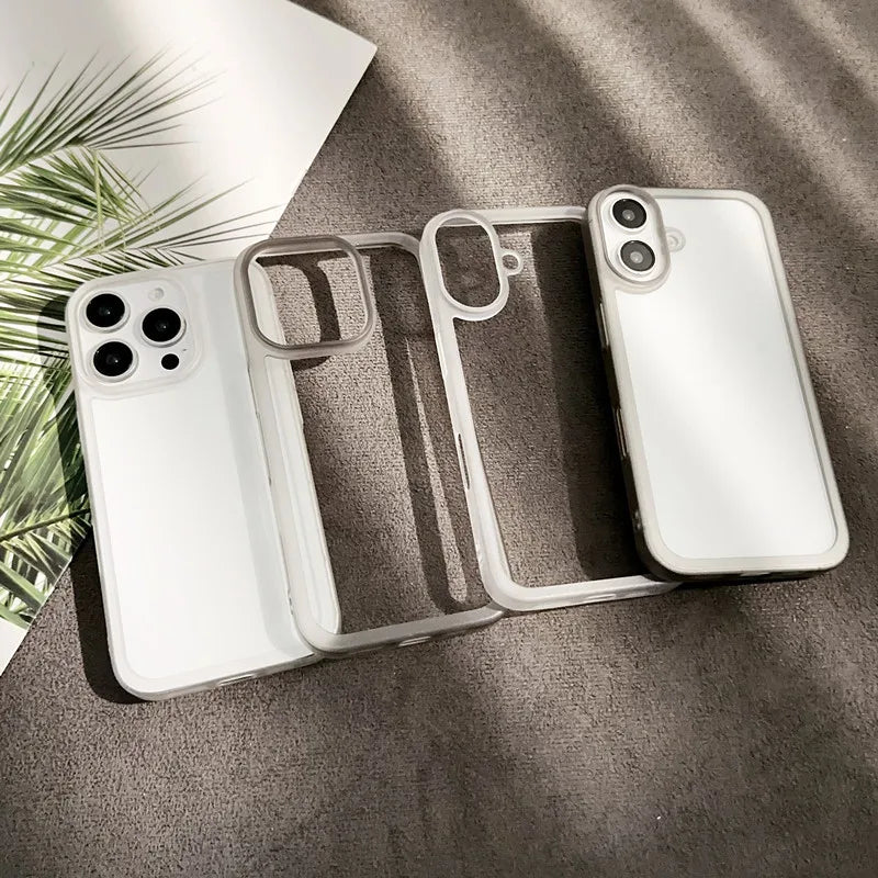 2026 New 3D Matte Soft TPU Bumper Frame Camera Lens Protection Phone Case For iPhone 17 Pro Max 16 15 14 Plus 13 12 Back Cover