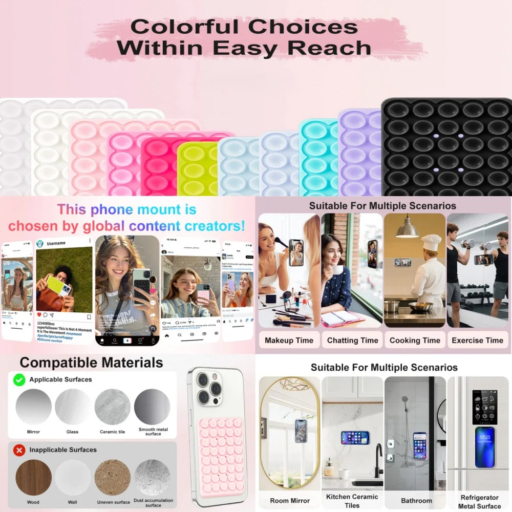 2026 Double Side Silicone Suction Pad For Mobile Phone Fixture Suction Cup Backed Adhesive Silicone Rubber Sucker Pad For Fixing