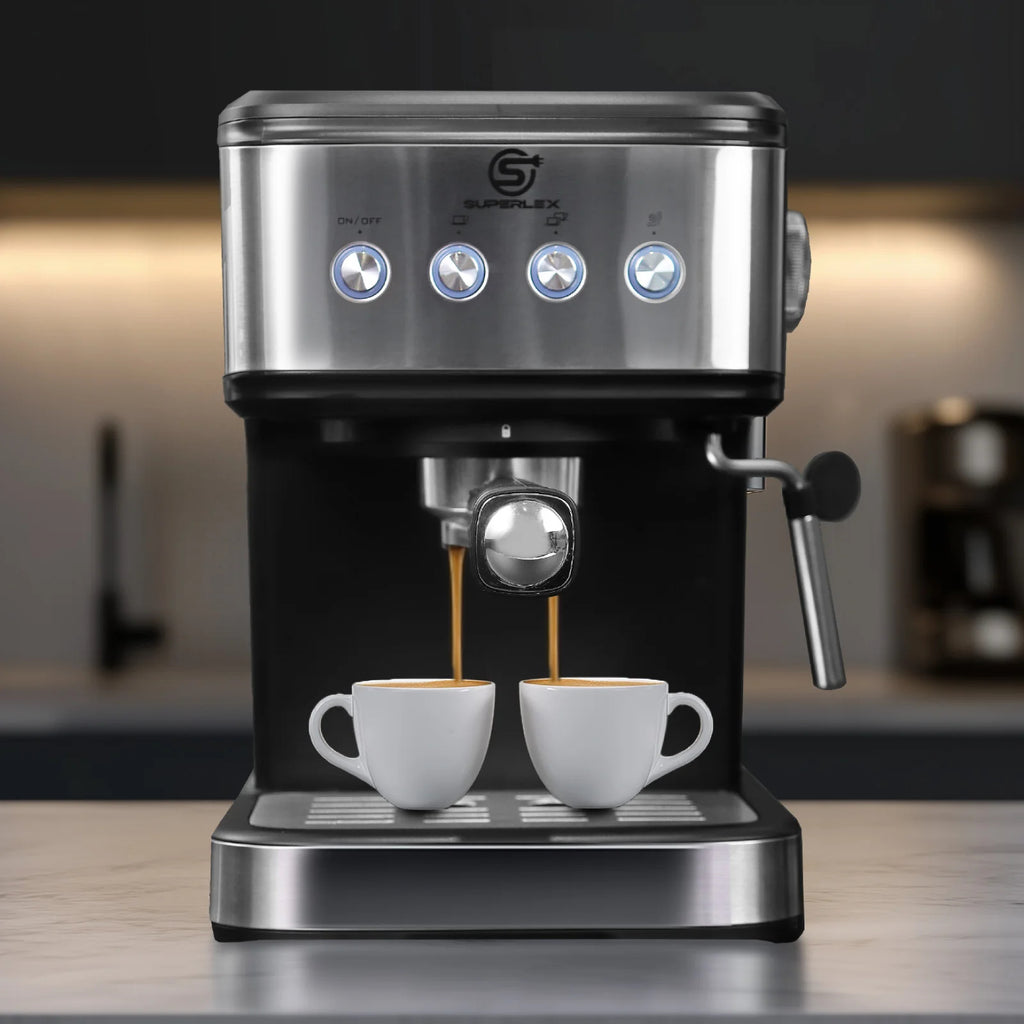 SUPERLEX Semi Automatic Italian Coffee Machine 1100W Pressure High-pressure Extraction and Milk Froth Two in One Coffee Machine