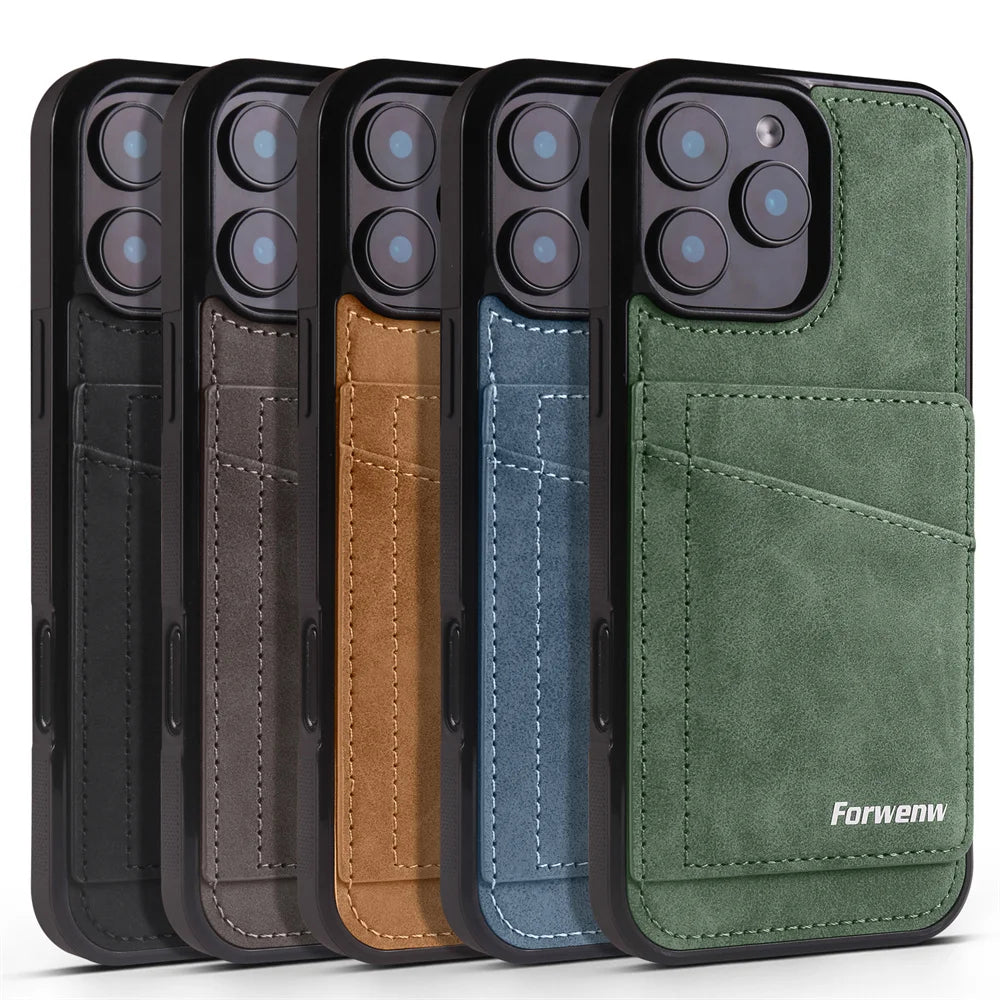 Luxury Leather Case For iPhone 16 15 14 13 12 11 Pro Max Case Cover For iPhone 16 15 14 Plus IP 16E 17 Air Phone Case Flip Cover