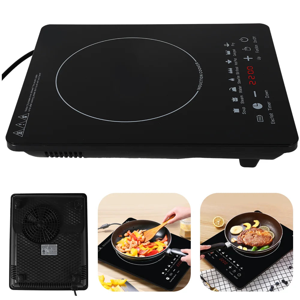 2200W Electric Induction Cooker UK Plug Induction Cooktop Timeable Energy-saving Induction Cooker Touch Panel Desktop Burner