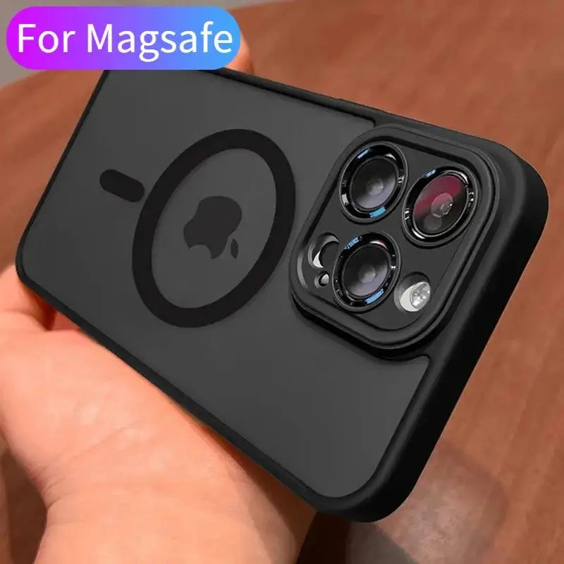 Magnetic Luxury Matte Translucent Armor Shockproof Case For iPhone 13 12 11 15 Pro Max 14 Plus For Magsafe Wireless Charge Cover