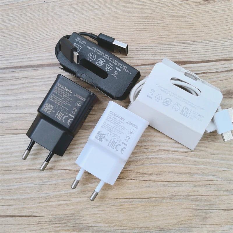 Samsung Galaxy A12 A13 A14 A15 A16 F42 M14 Fast Charger 15W EU/US Wall Power Adapter Type C Cable For Galaxy S10 S9 S8 Plus M55