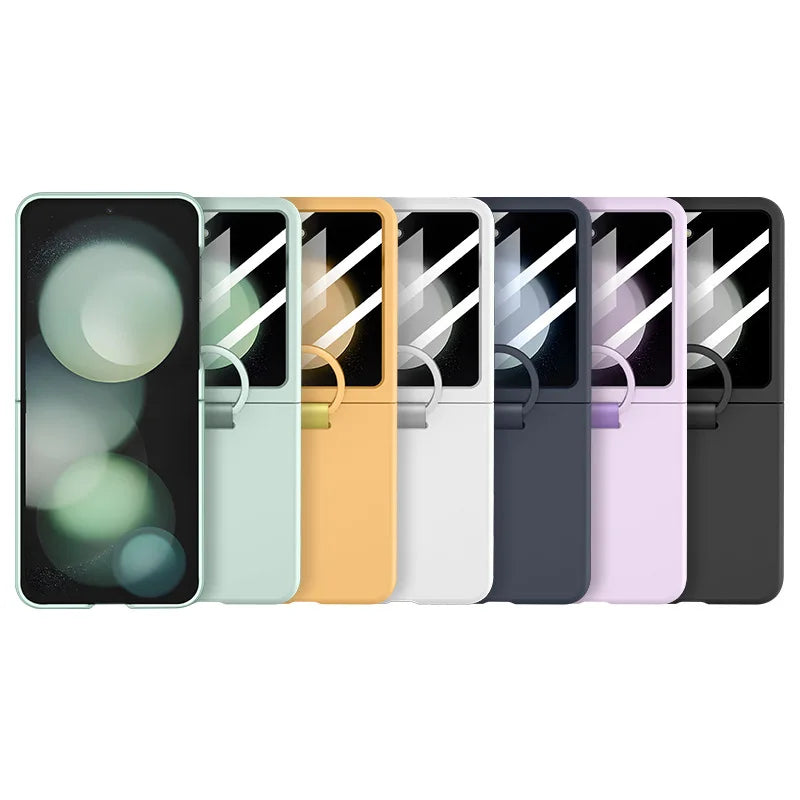 2026 Hot Skin Feel Glass Case for Samsung Galaxy Z Flip 7 FE 6 5 5G Fold business Fashion Cover Anti-knock Cases for Flip5 Flip6