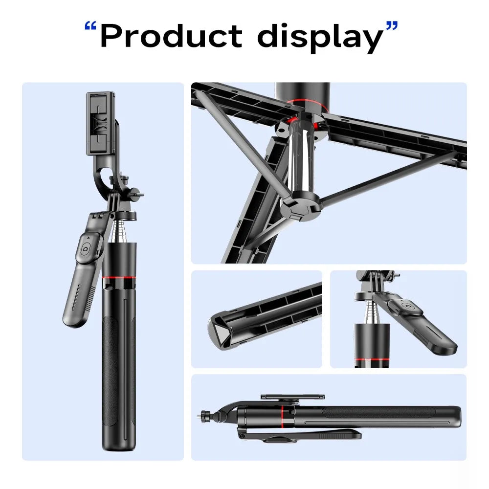BSLIUFANG 2026 New 1.7M Wireless Selfie Tripod Foldable Stand For Action Cameras Smartphones Balance Steady Shooting Live