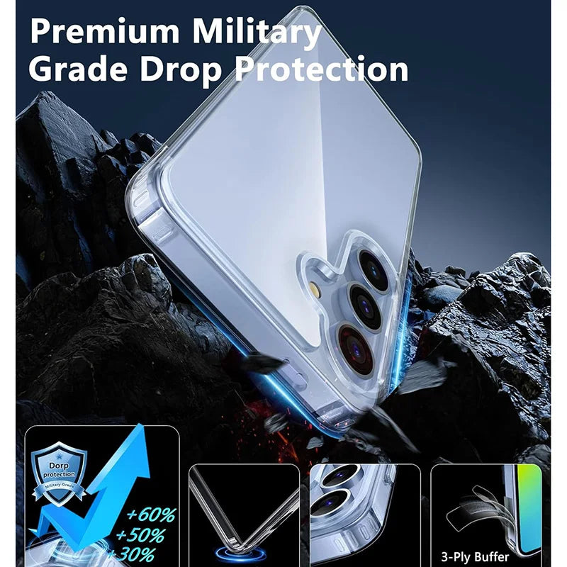 2026 Flexible Durable Phone Case for Samsung Galaxy A07 A17 A37 A57 4G 5G Clear TPU Cover 360 Soft Transparent Shockproof Shield