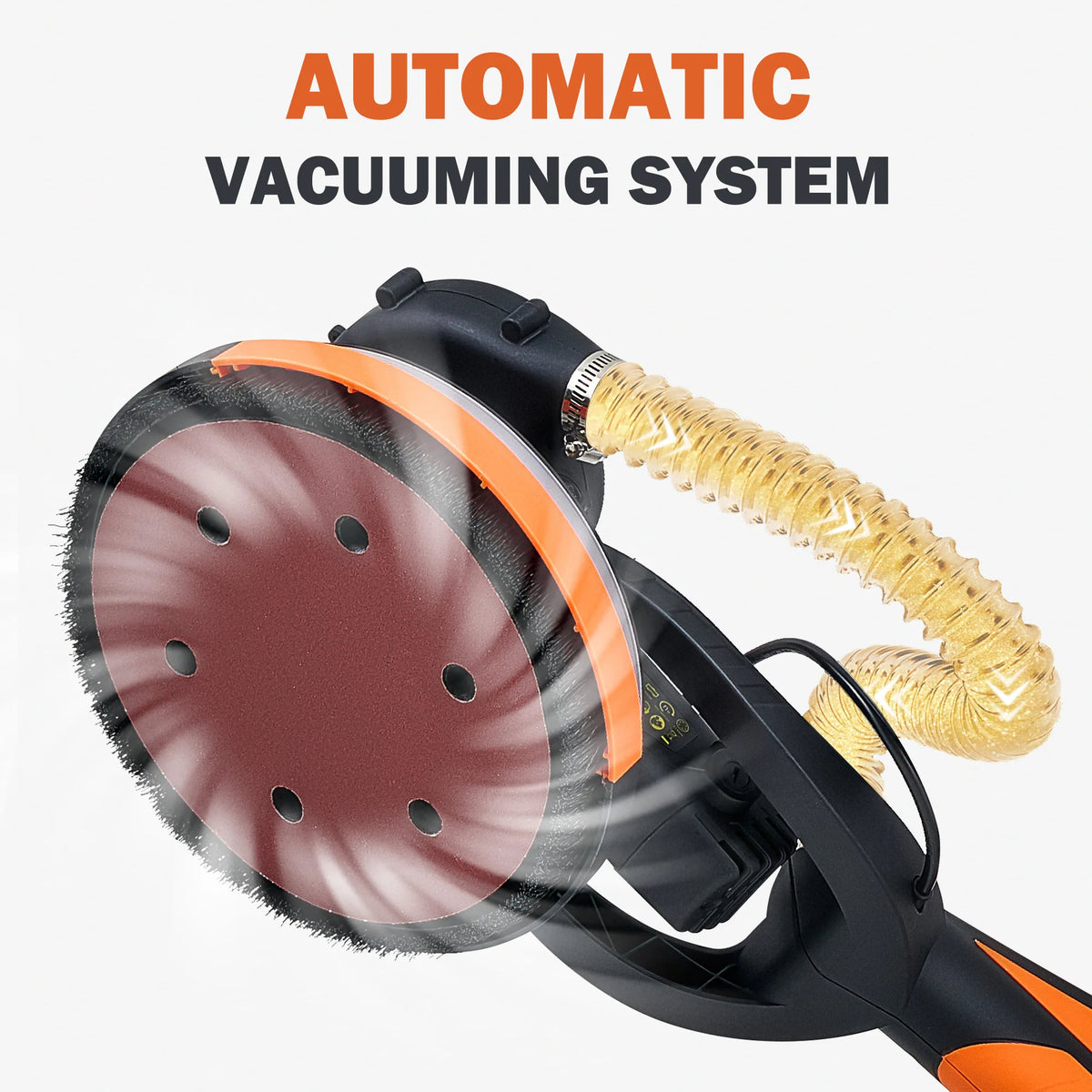 7 Speeds Drywall Sander 850W Electric Wall Sander Vacuum Attachment & LED Light