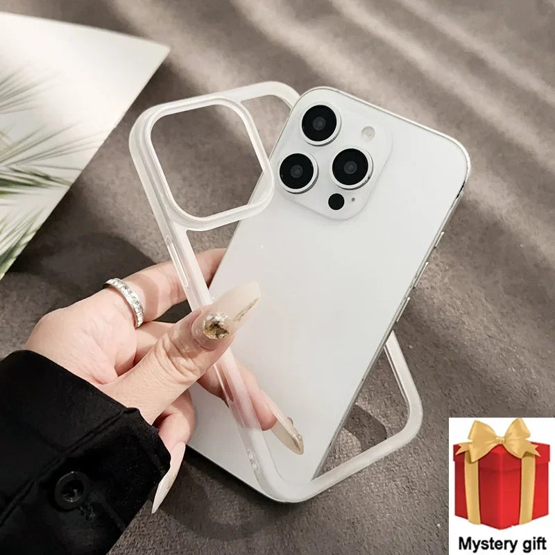 2026 New 3D Matte Soft TPU Bumper Frame Camera Lens Protection Phone Case For iPhone 17 Pro Max 16 15 14 Plus 13 12 Back Cover