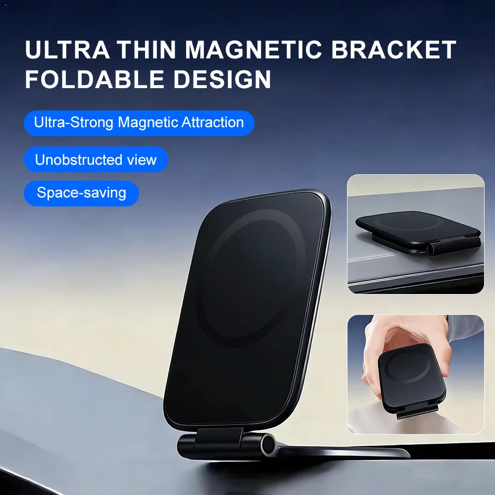2026 New Car Magnetic For Magsafe Phone Holder Foldable Anti-shake Navigation Vehicle Mounted Mobile Stand Ultra-Thin Hands-Free
