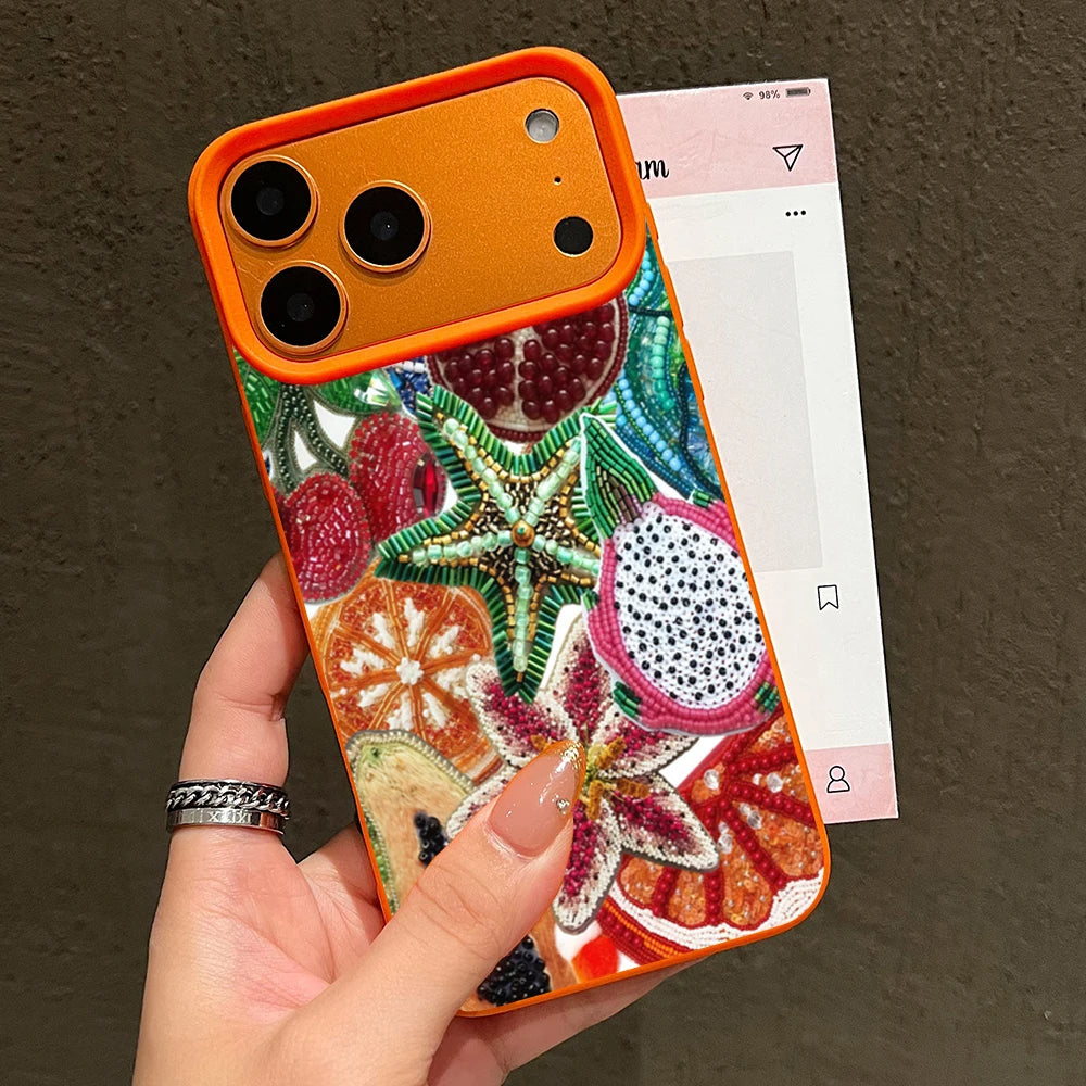 Retro Fruit Pattern Phone Case For iPhone 17 Pro Max 16 15 14 13 12 11 Pro Max 16e X XR XS Max 15 14 Plus Shockproof Soft Cover