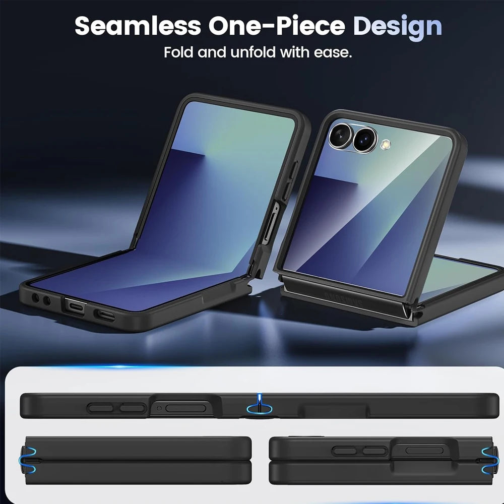 Magnetic Wireless Charging Mobile Phone Case for Samsung Galaxy Z Flip 7 Cases Slim Rugged Translucent Cover with Magnet