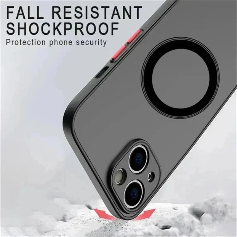 2026 NEW Hard Matte Case For iPhone 17 16 15 14 13 12 Pro Max Plus Phone Magsafe Magnetic ireless Charge Cover funda Capa