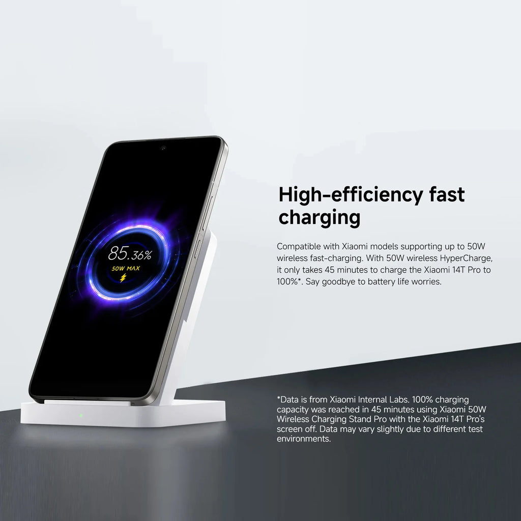 Xiaomi 50W Wireless Charging Stand Pro High-efficiency Fast Charging Highly Compatible Quiet Heat Dissipation Safe and Reliable