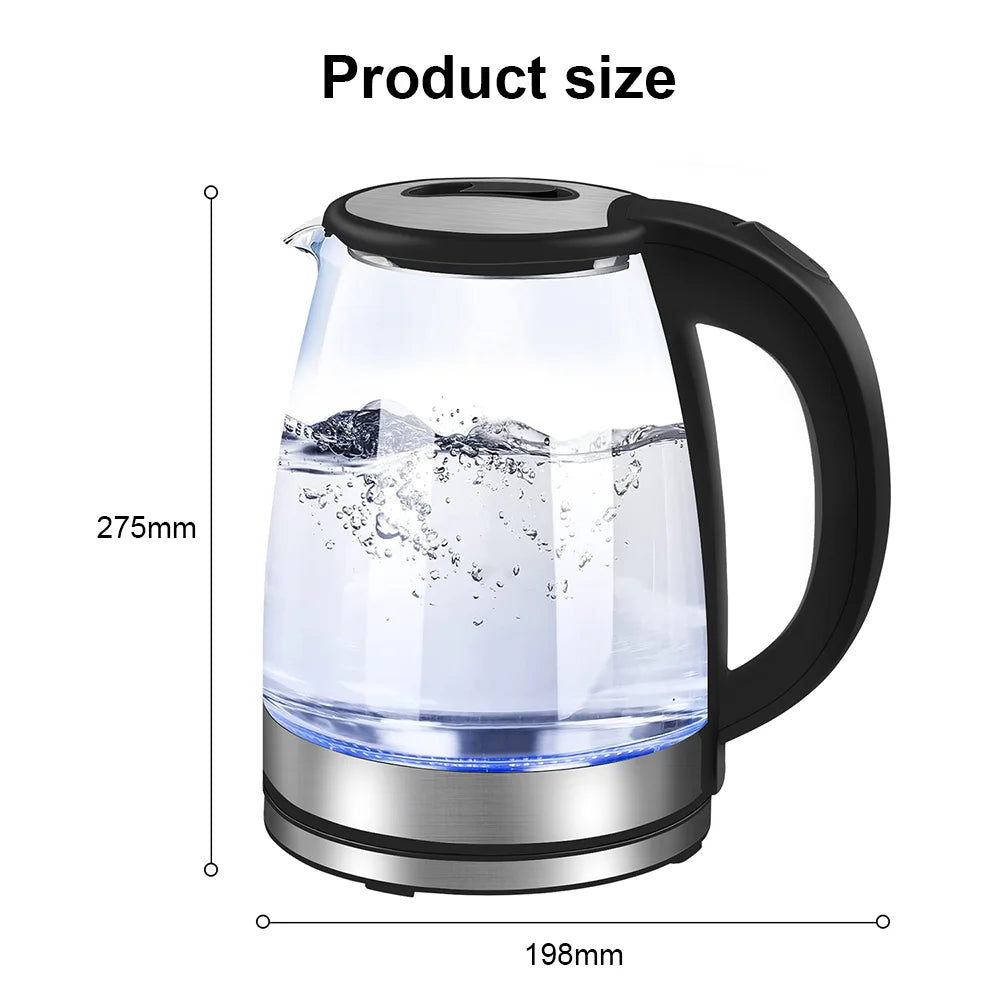 220V 2000W Electric Glass1.8L Kettle UK Plug