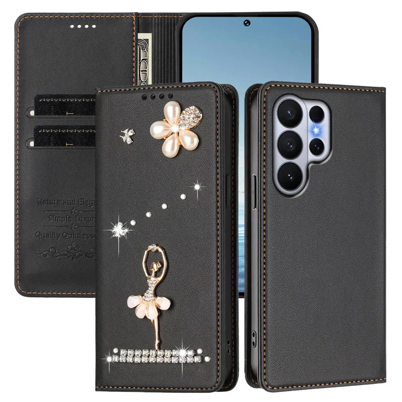 ME06 Magnetic Leather Phone Case For Samsung Galaxy S26 S25 S24 S23 S22 Ultra Plus FE Edge 5G Wallet Anti-theft Flip Cover 2026